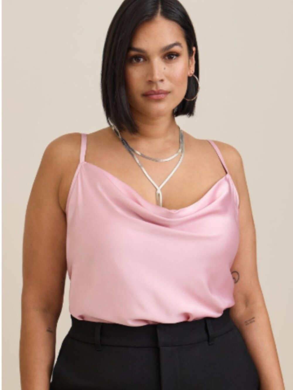 Torrid Satin Cowl Neck Cami | Mauve Pink | Size 1